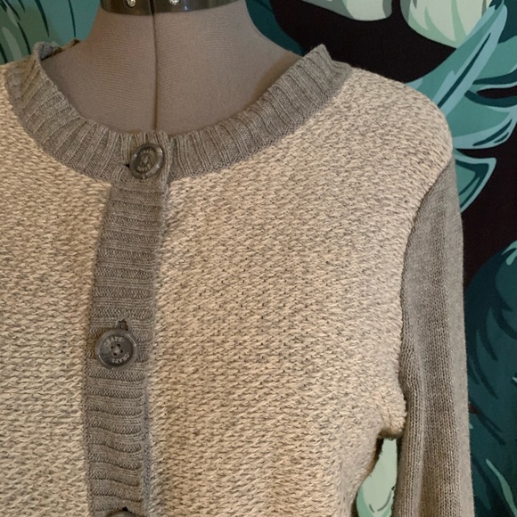 Grey heather colour block cardigan - Picture 2 of 7